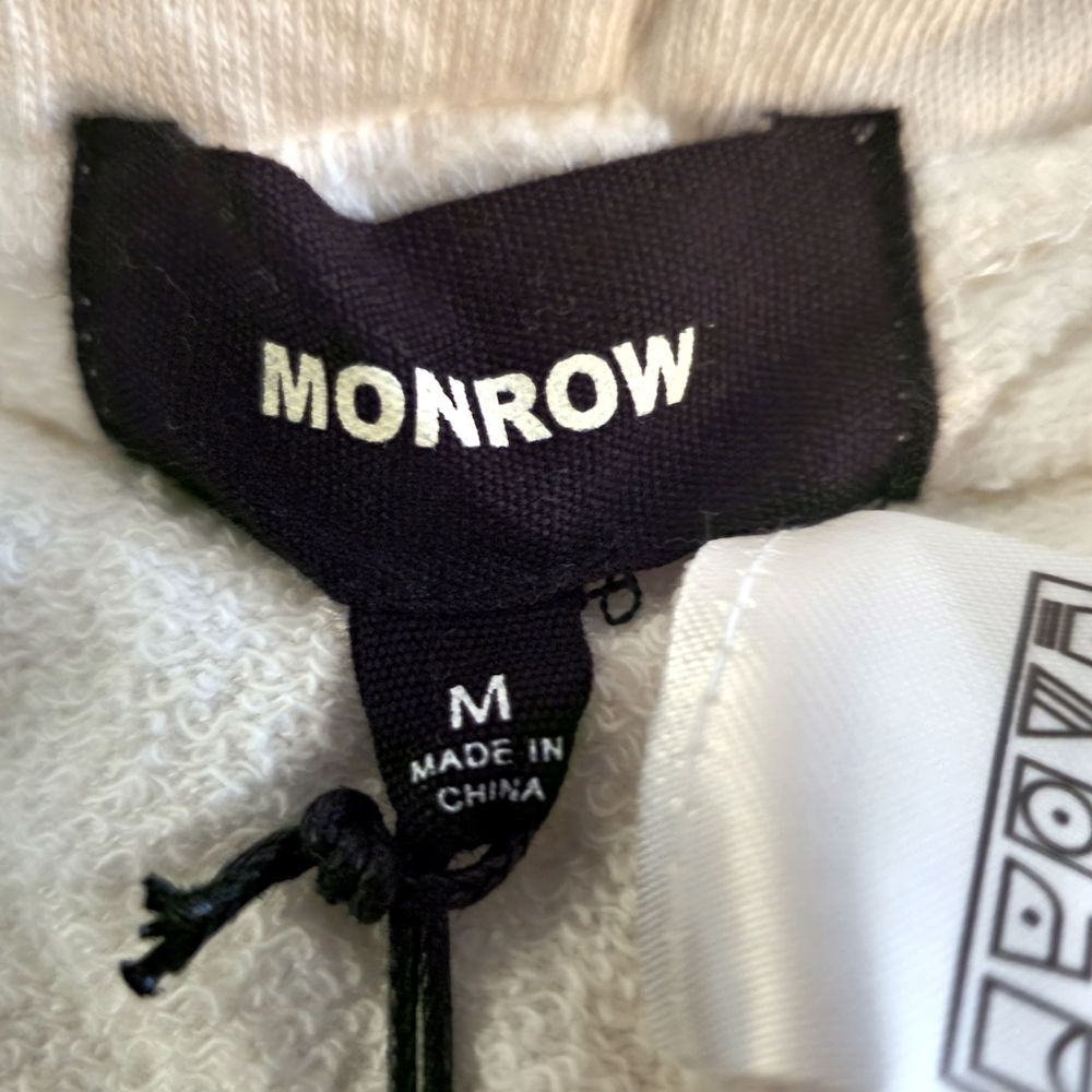 Monrow White Elastic Waist colorful Embroidered Stars joggers M NWT - Picture 3 of 5